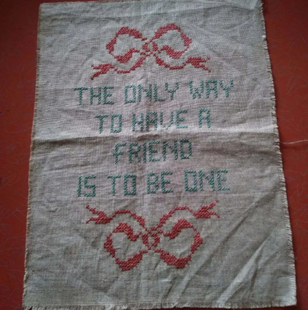 Vintage crossstitch wall hanging, Cottage Core, Coastal Grandma, Coquette Girl
